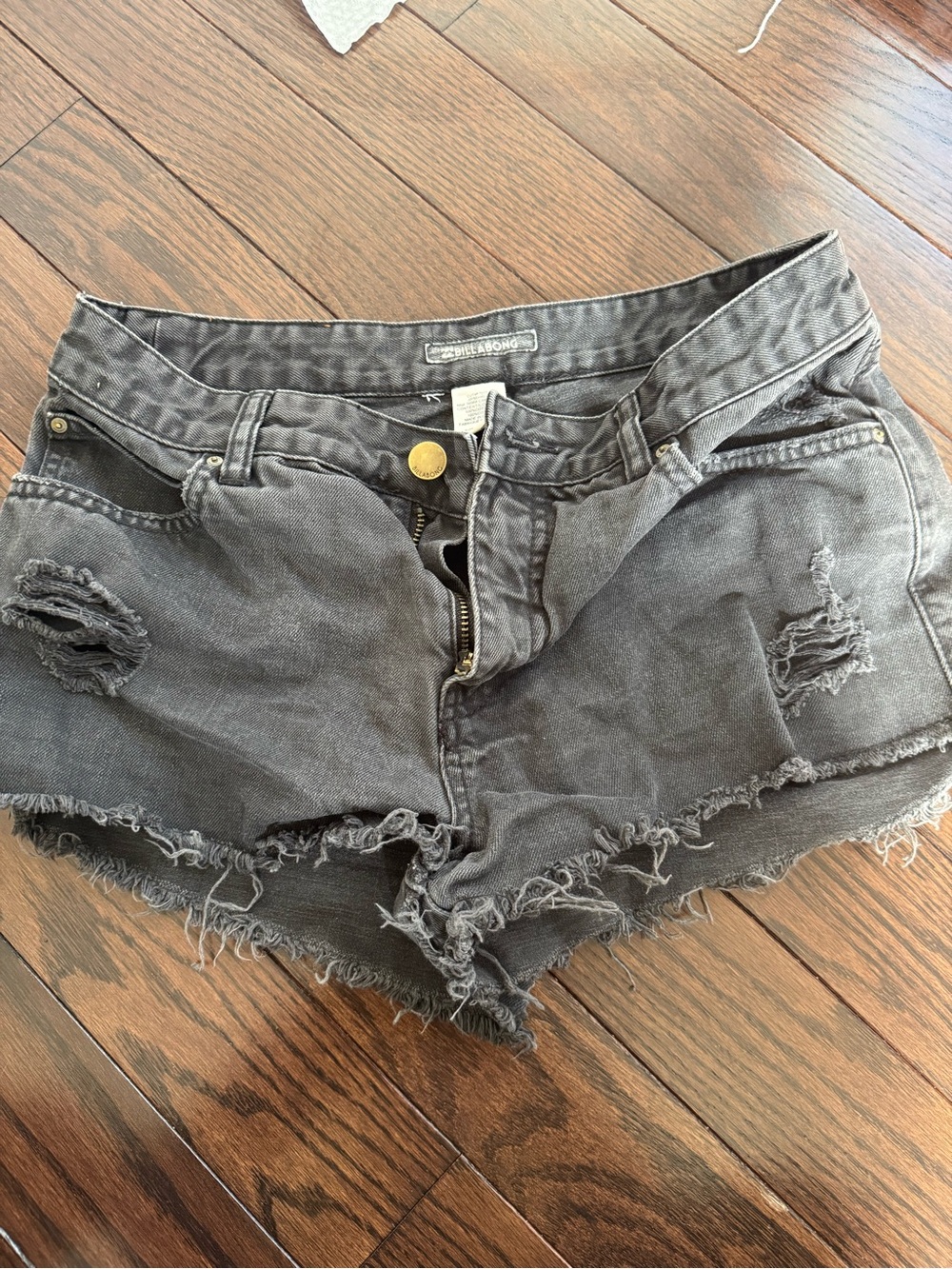Billabong Black Distressed Cutoff Jean Shorts